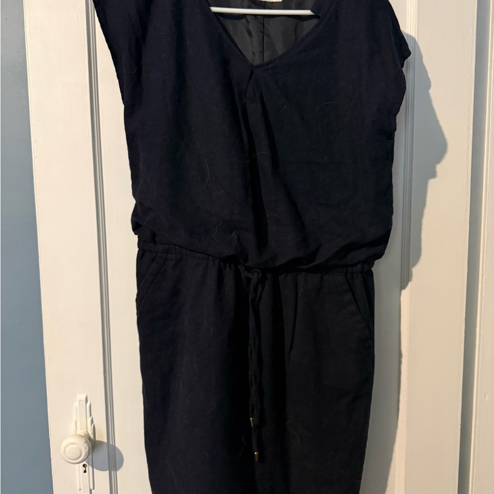 Classic Black Women’s Dress with Drawstring Waist